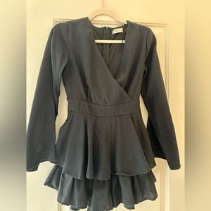 Altar’d State Black mini long sleeve ROMPER!